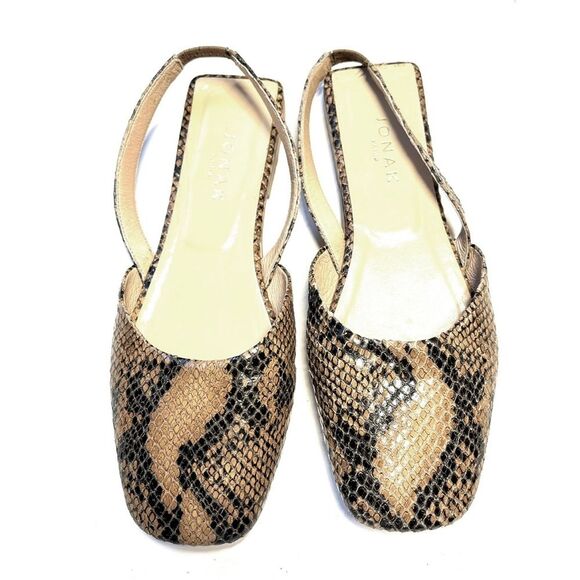 Jonak Paris Snakeskin Leather Slingback Ballet Flats 7.5 - Picture 3 of 16